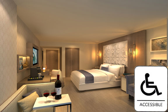 Accessible 2 Queens Roll-In Shower Non-Smoking